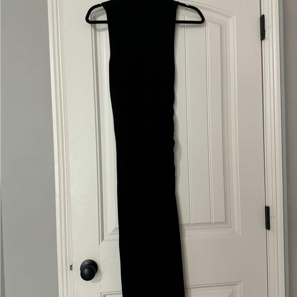 Elegant Black Sleeveless High Neck Zara Maxi Dress
